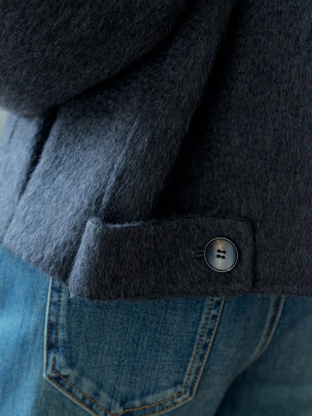 Alitzel Nortched Lapel& Mockneck Pocket Wool&Cashmere Coat