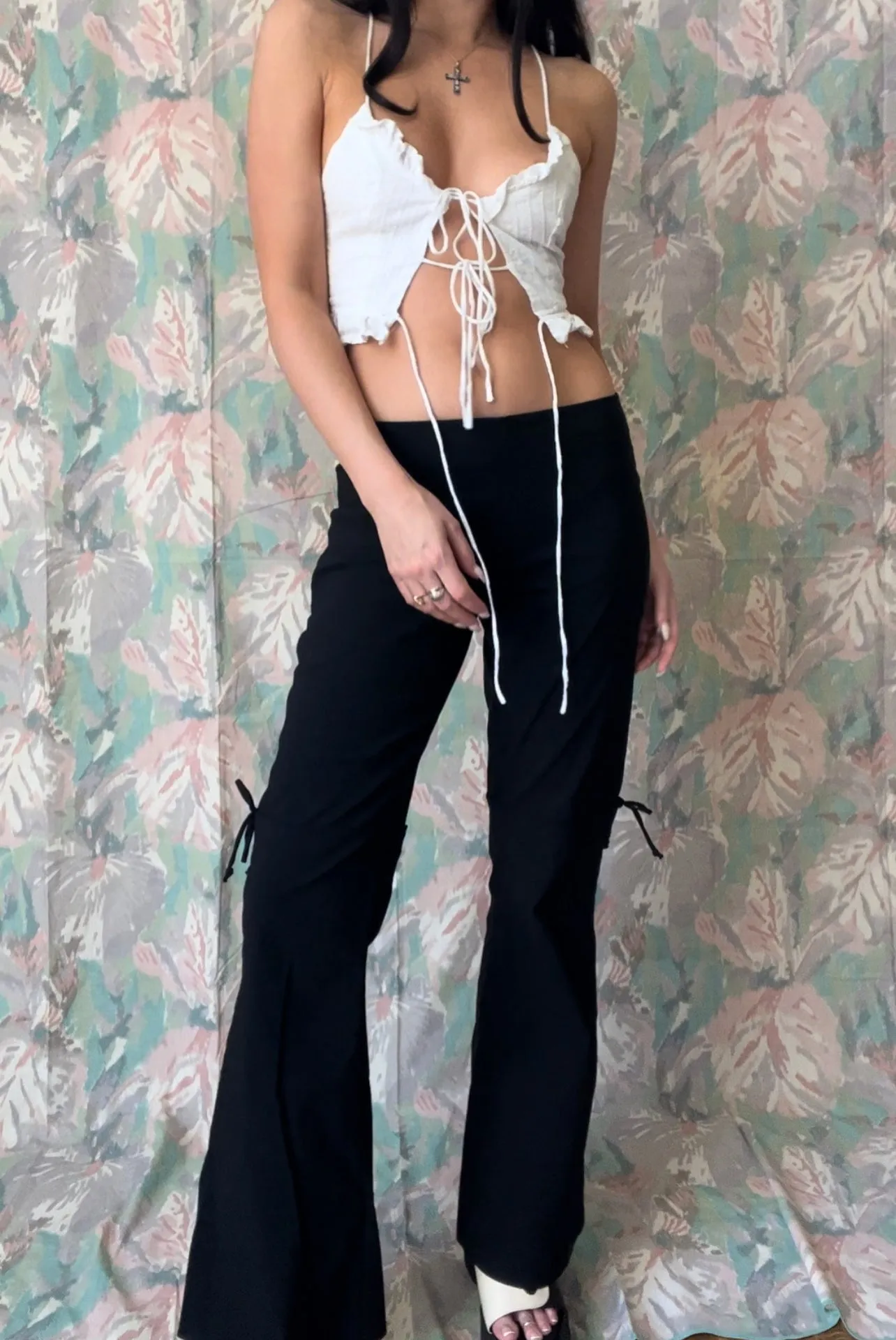 Bebe Low Waist Tie Pants