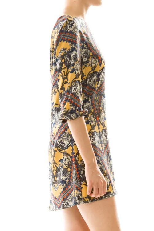 Kinny & Howie Dig That Damask 1960's Style Shift Dress