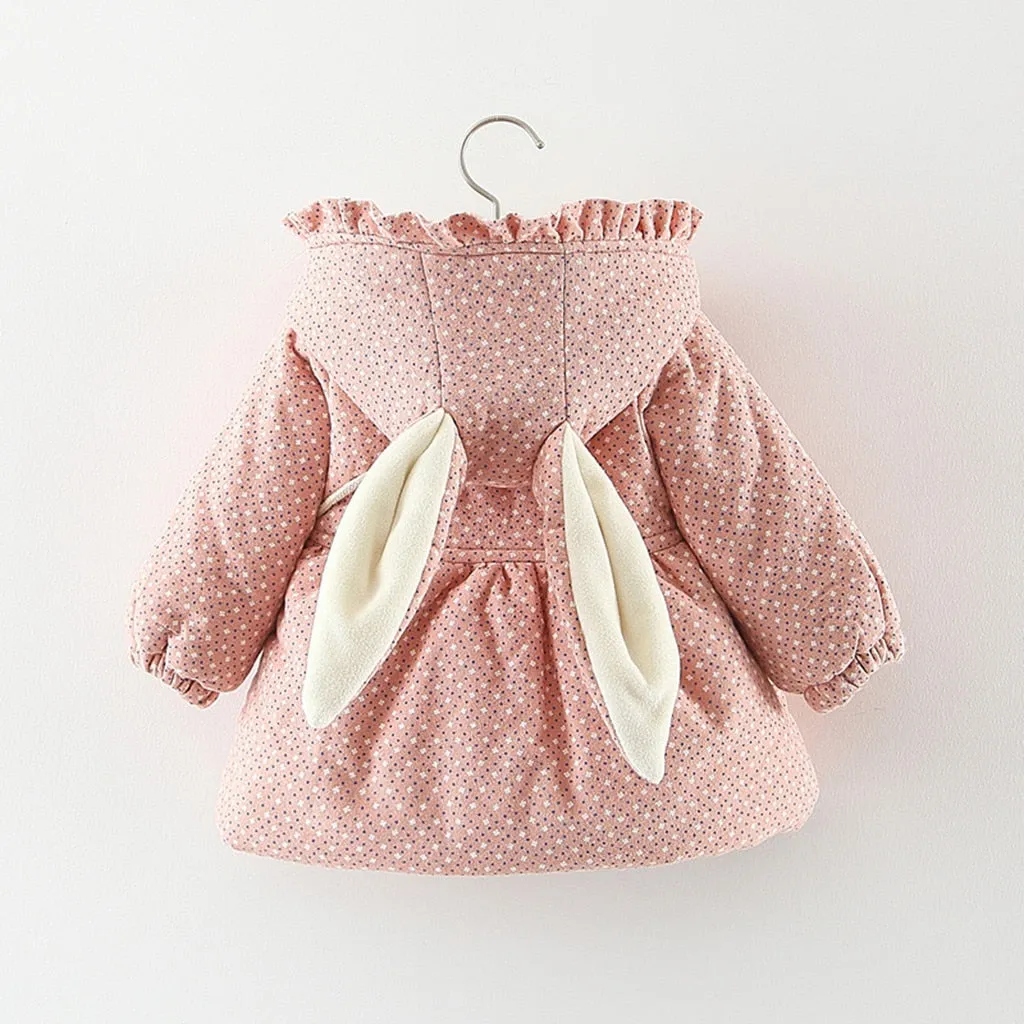 Ruffled Rabbit Ear Warm Coat