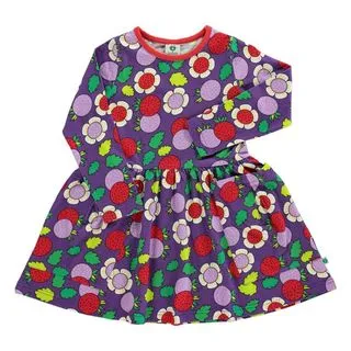 Strawberries Long Sleeve Dress in Purple Heart