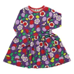 Strawberries Long Sleeve Dress in Purple Heart