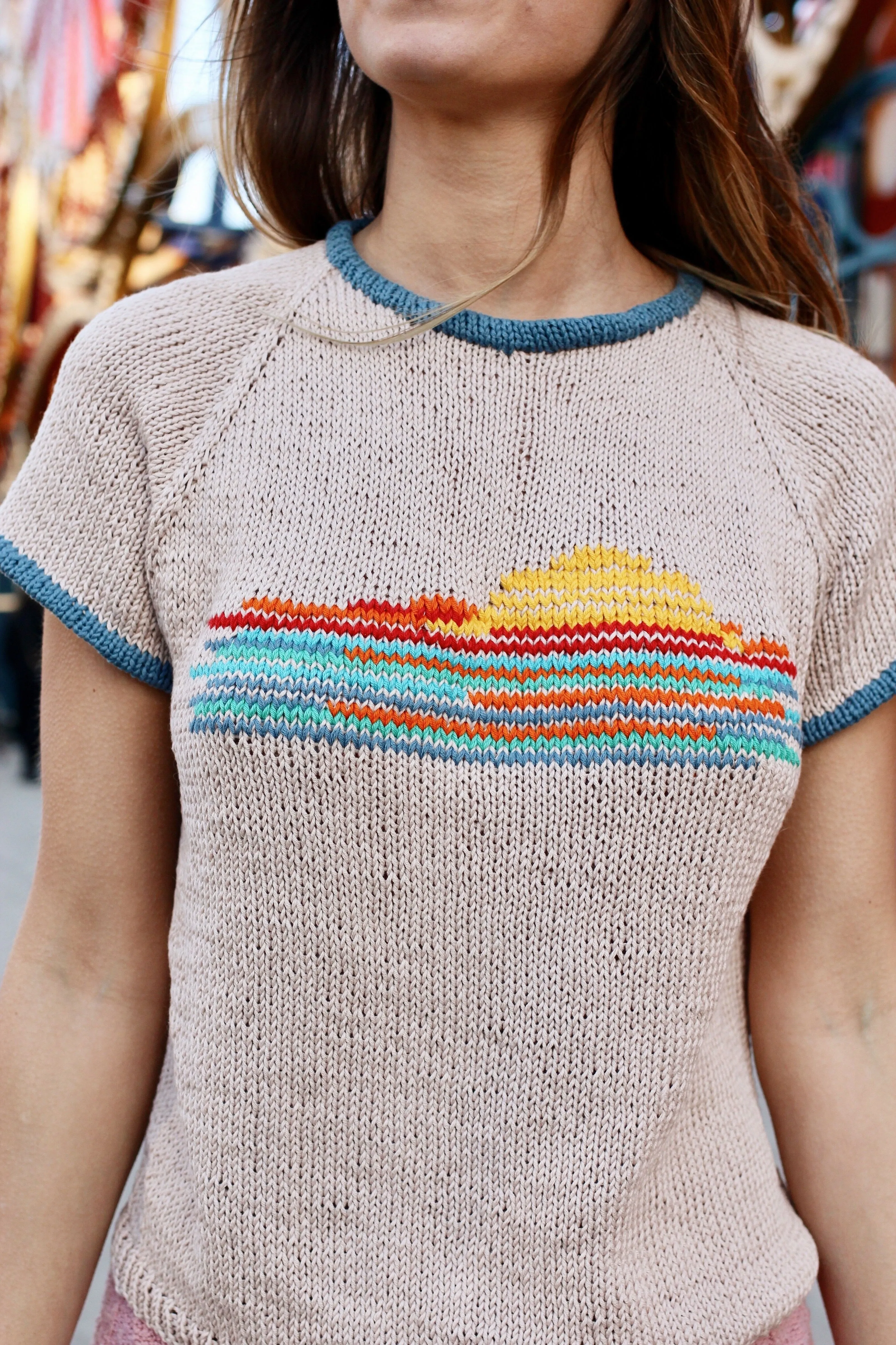 Sunset Ringer Tee (Knit)