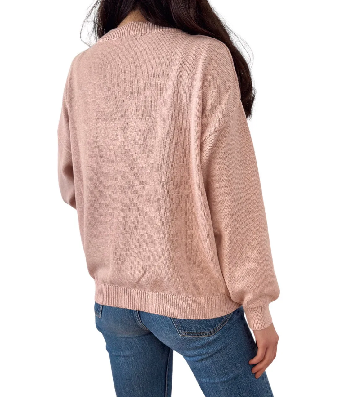 Vicolo pink embroidered logo cotton pullover